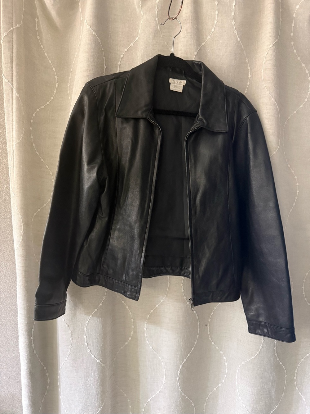 GNW Women’s Black Leather Zip Jacket